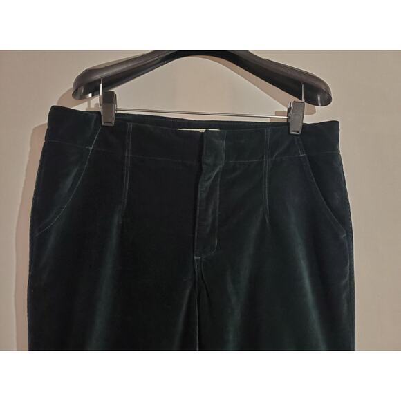 Free People Oxanna Jewel Green Stretch Velvet Flared Pants Womens Size 30 Boho - Picture 5 of 12